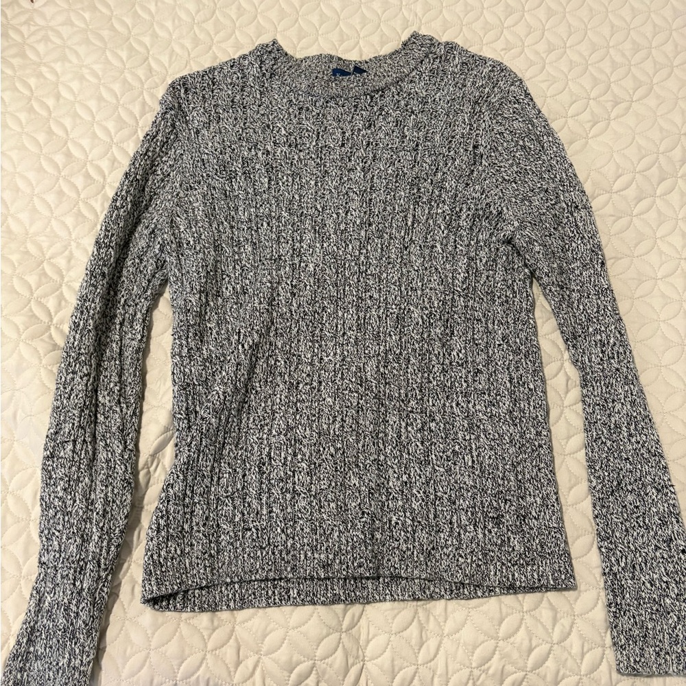 Karen Scott Black and White Knit Sweater